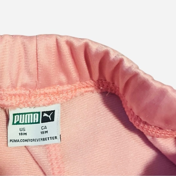 Puma Pink Track Pants elastic waist band logo striped Girls 18 Months - Picture 5 of 6